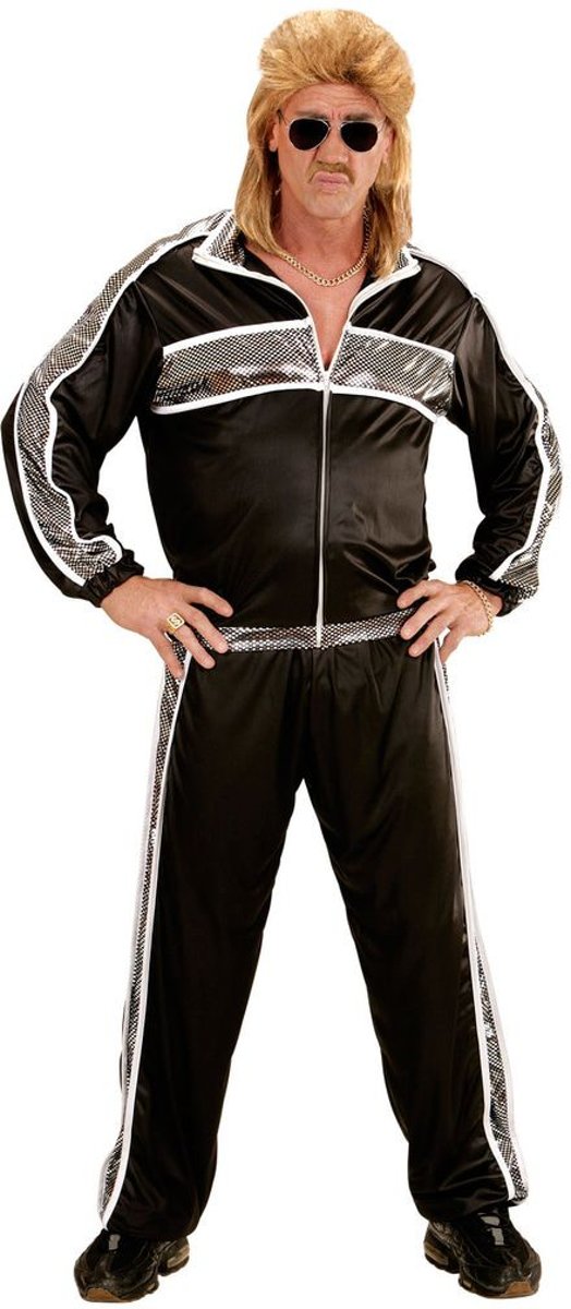 Aso & Biker & New Kids Kostuum | New Kids Trainingspak Zwart | Man | XXL | Carnaval kostuum | Verkleedkleding